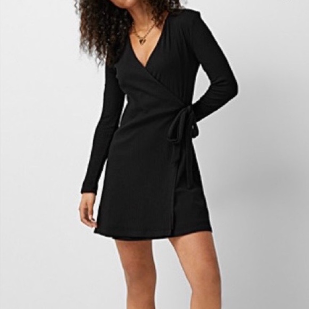 Rib-Knit Crossover Dress